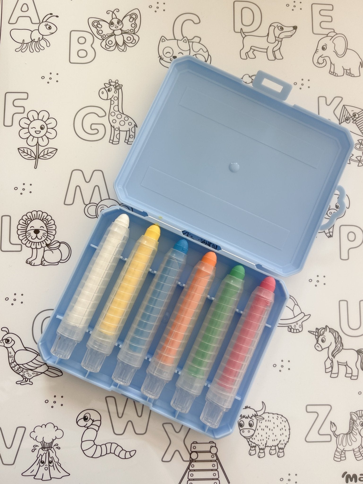 6 Retractable Washable Crayons + Pencil Case - MagPlay
