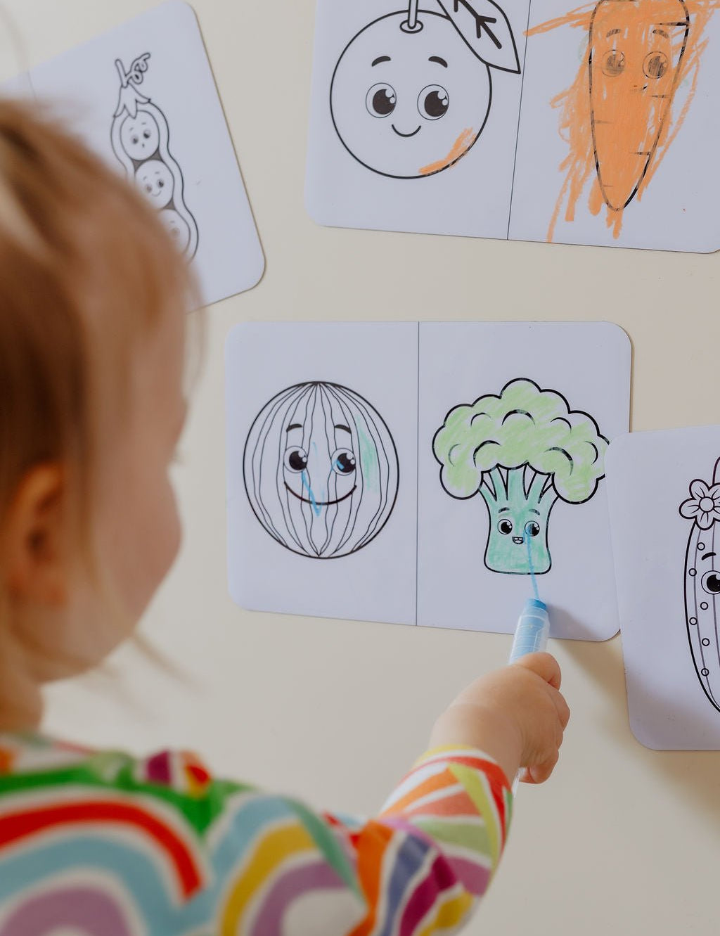 MagPlay Fruit and Veggie Colouring Flash Cards - MagPlay