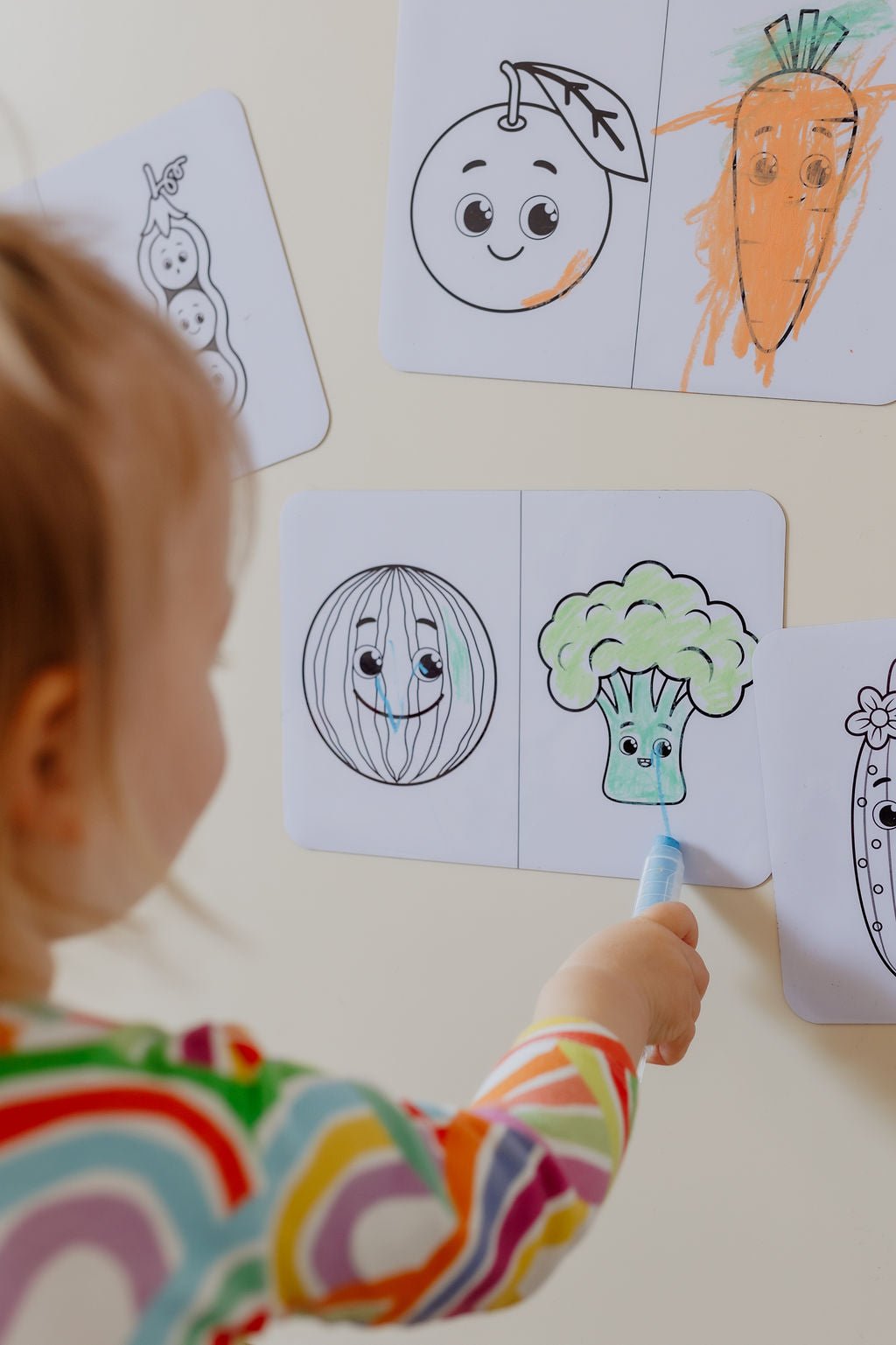 MagPlay Fruit and Veggie Colouring Flash Cards - MagPlay