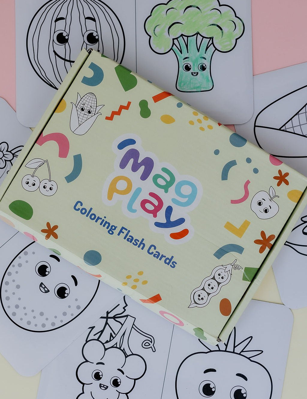 MagPlay Fruit and Veggie Colouring Flash Cards - MagPlay