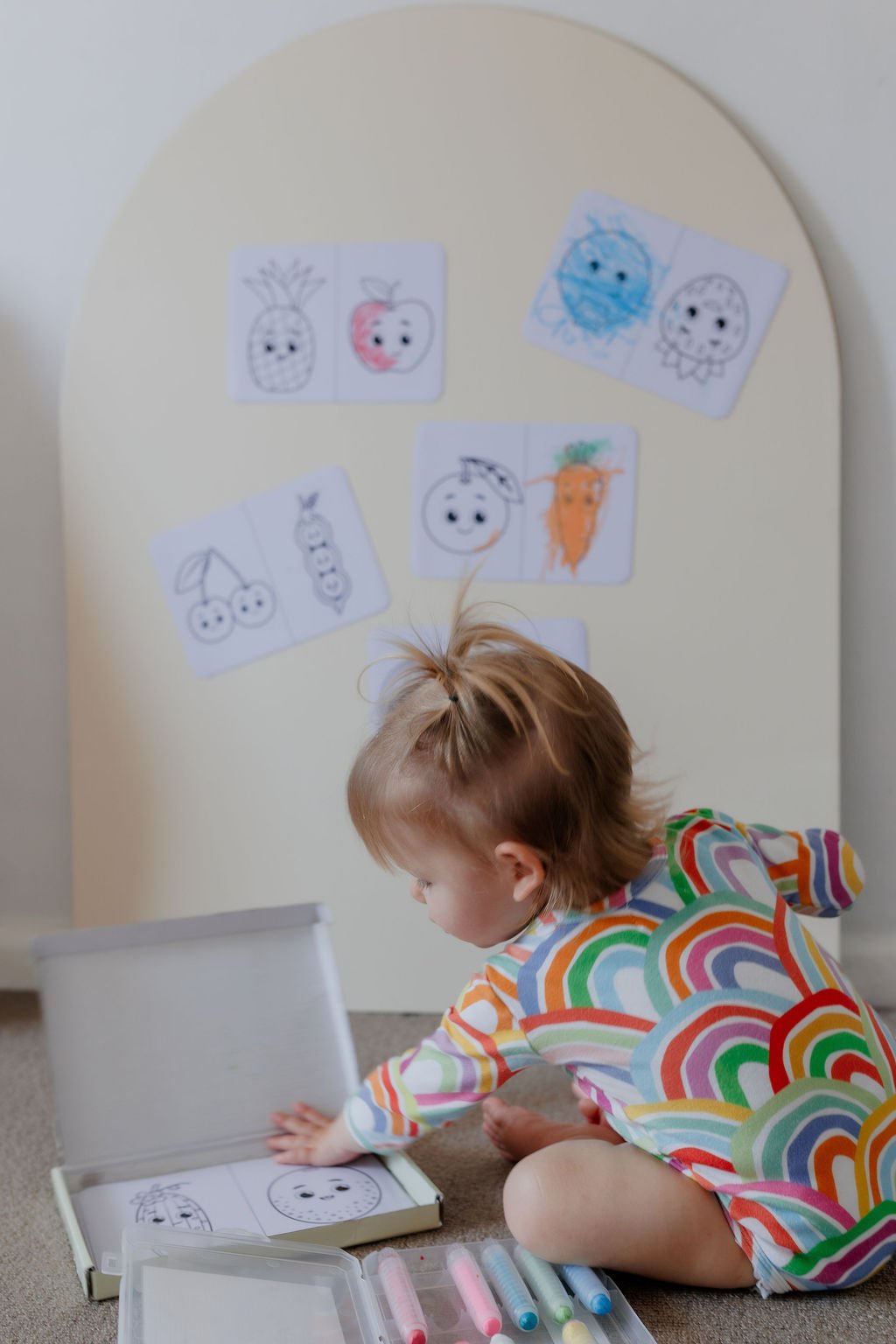 MagPlay Fruit and Veggie Colouring Flash Cards - MagPlay