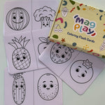 MagPlay Fruit and Veggie Colouring Flash Cards - MagPlay