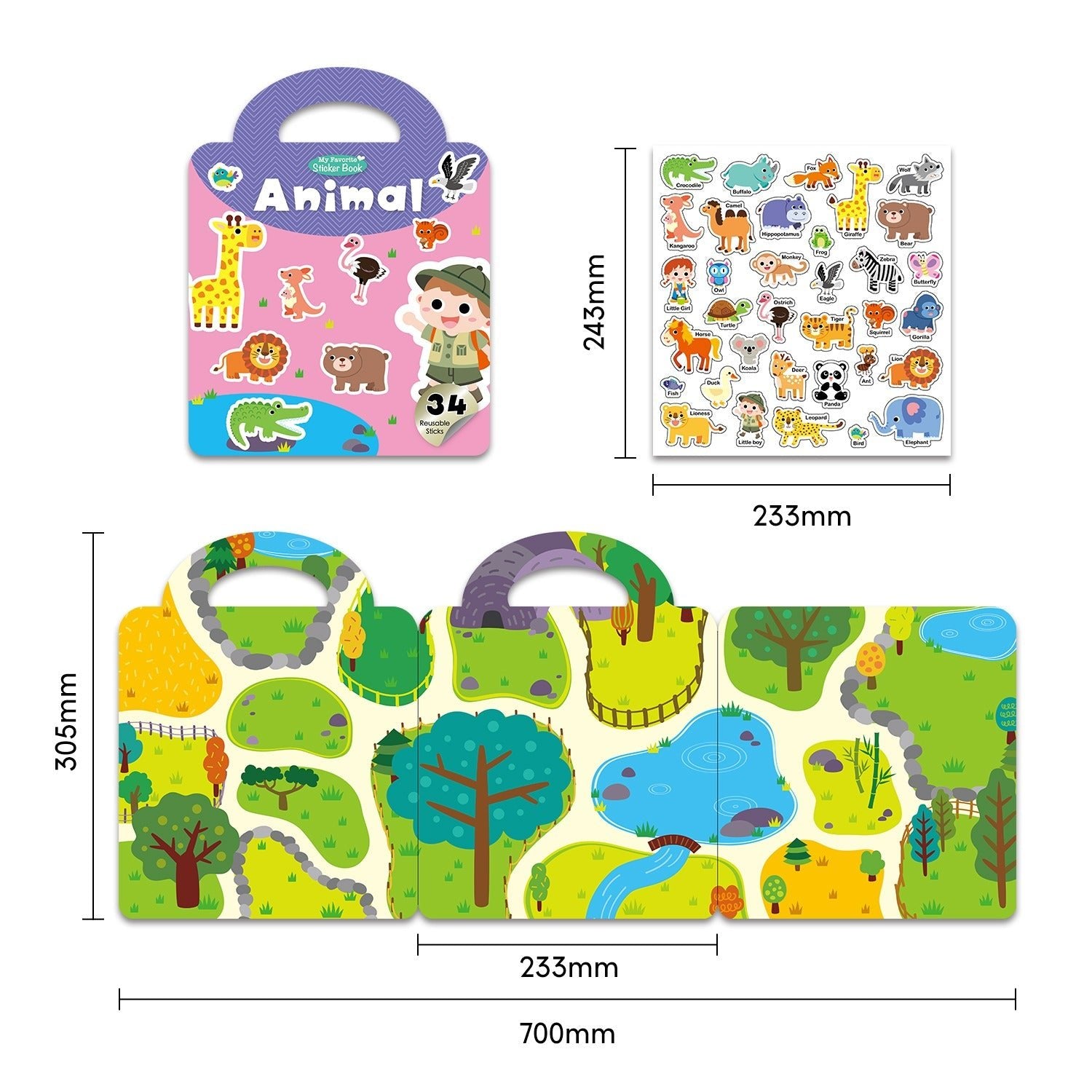 Reusable Sticker Book - Animal - MagPlay