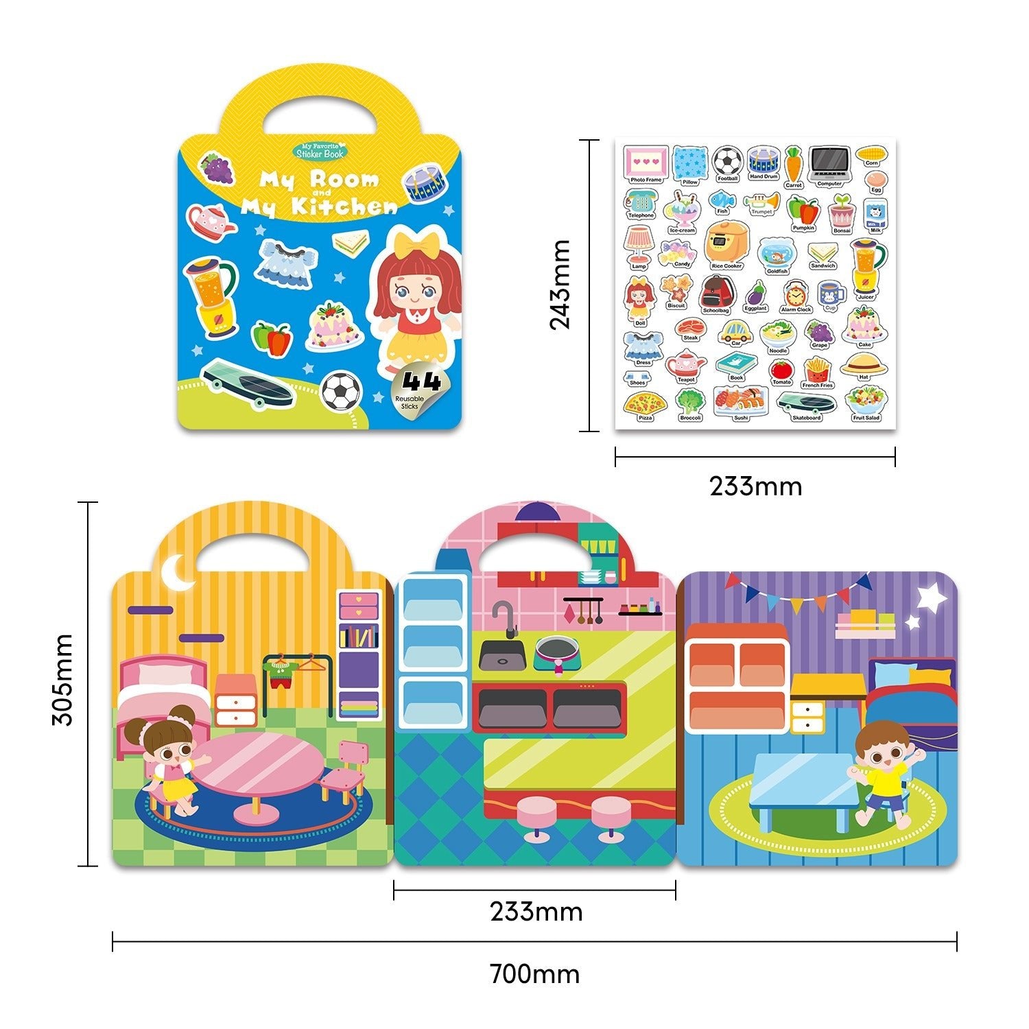 Reusable Sticker Book - My Room and My Kitchen - MagPlay