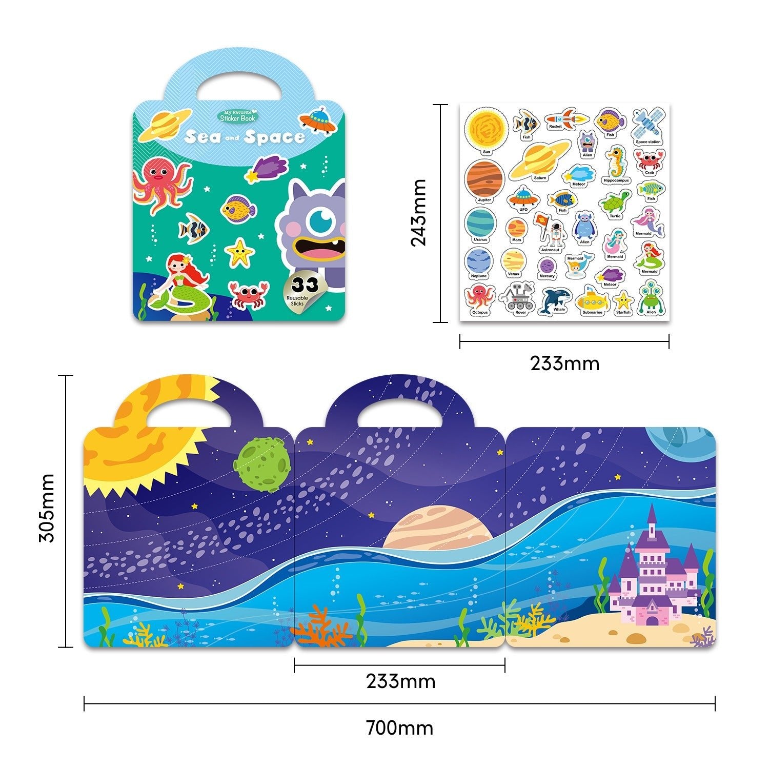 Reusable Sticker Book - Sea and Space - MagPlay