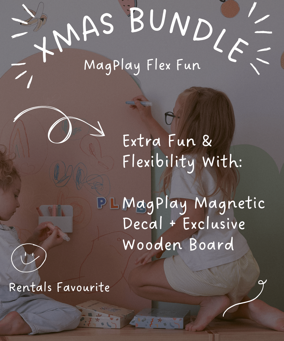 Xmas Bundle: MagPlay WallKind™ Magnetic Decal + Wooden Board Bundle - MagPlay